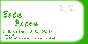 bela mitro business card